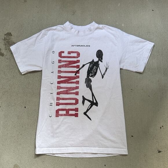 After Miles Chicago Running Tee White Men’s Large - Picture 1 of 4